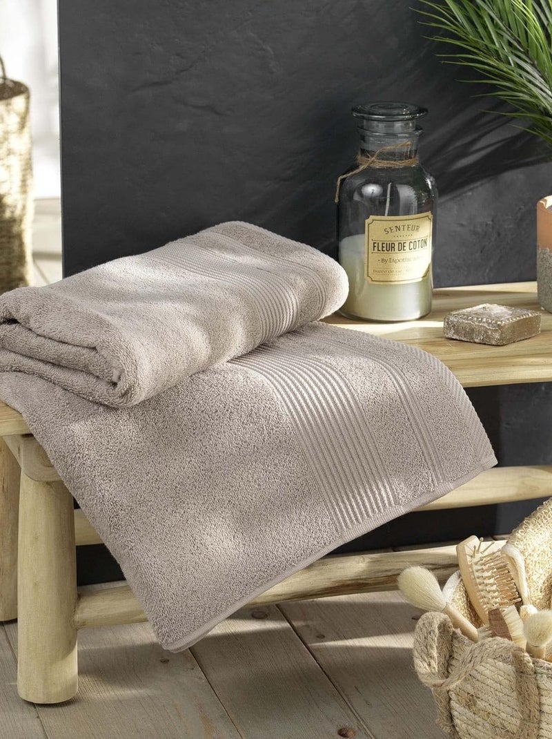 Draps de bain coton promo linge Taupe - Kiabi