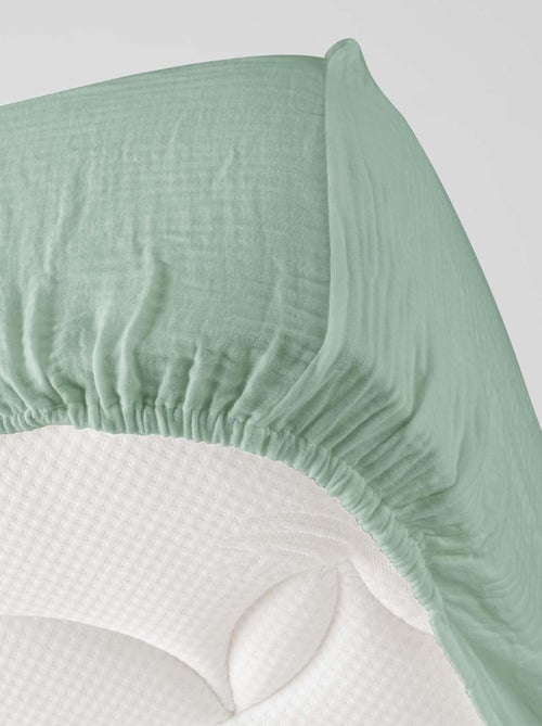 Draps housse gaze de coton alia promo linge - Kiabi Draps housse gaze de coton alia promo linge - Kiabi