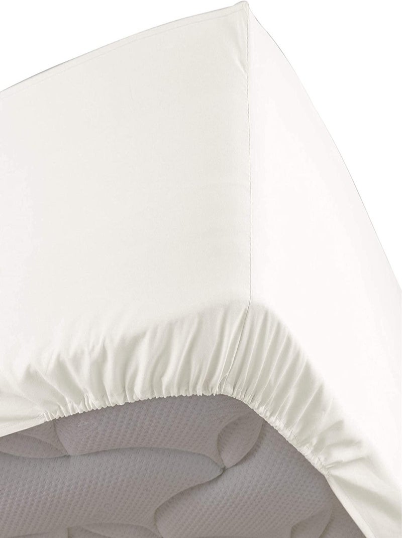 Draps housse percale de coton 78fils lia promo linge Blanc - Kiabi