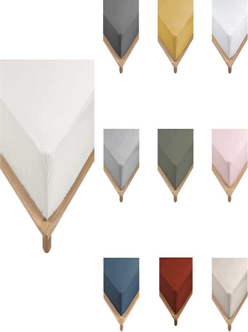 Draps housse percale de coton 78fils lia promo linge Blanc - Kiabi