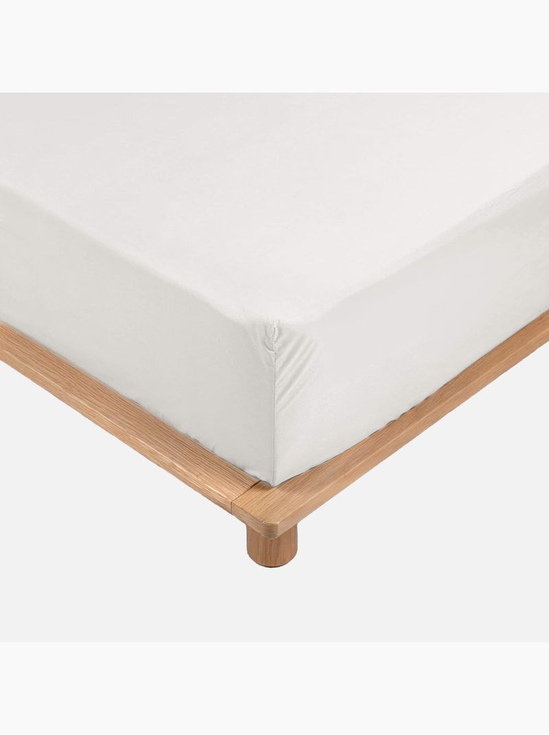 Draps housse percale de coton 78fils lia promo linge Blanc - Kiabi