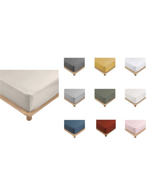 Draps housse percale de coton 78fils lia promo linge - Kiabi