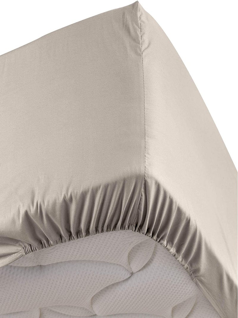 Draps housse percale de coton 78fils lia promo linge Marron glacé - Kiabi
