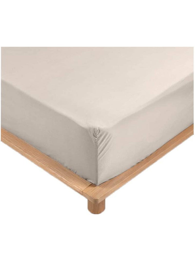 Draps housse percale de coton 78fils lia promo linge Marron glacé - Kiabi