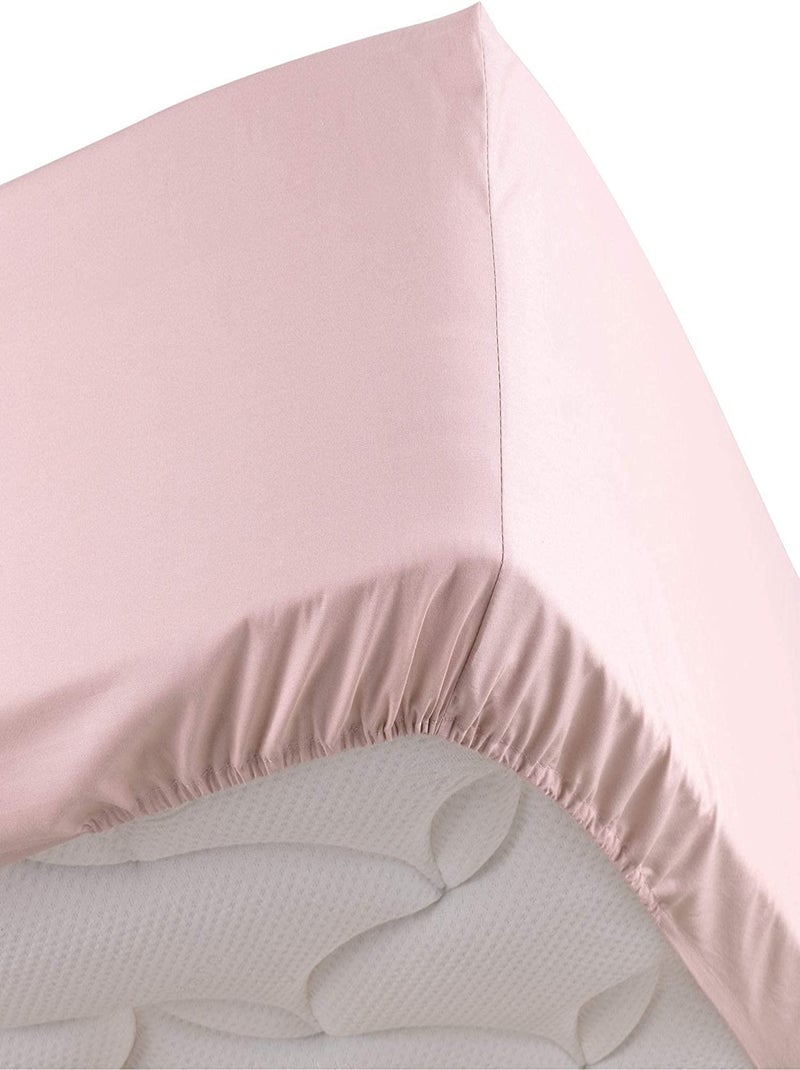 Draps housse percale de coton 78fils lia promo linge Rose - Kiabi