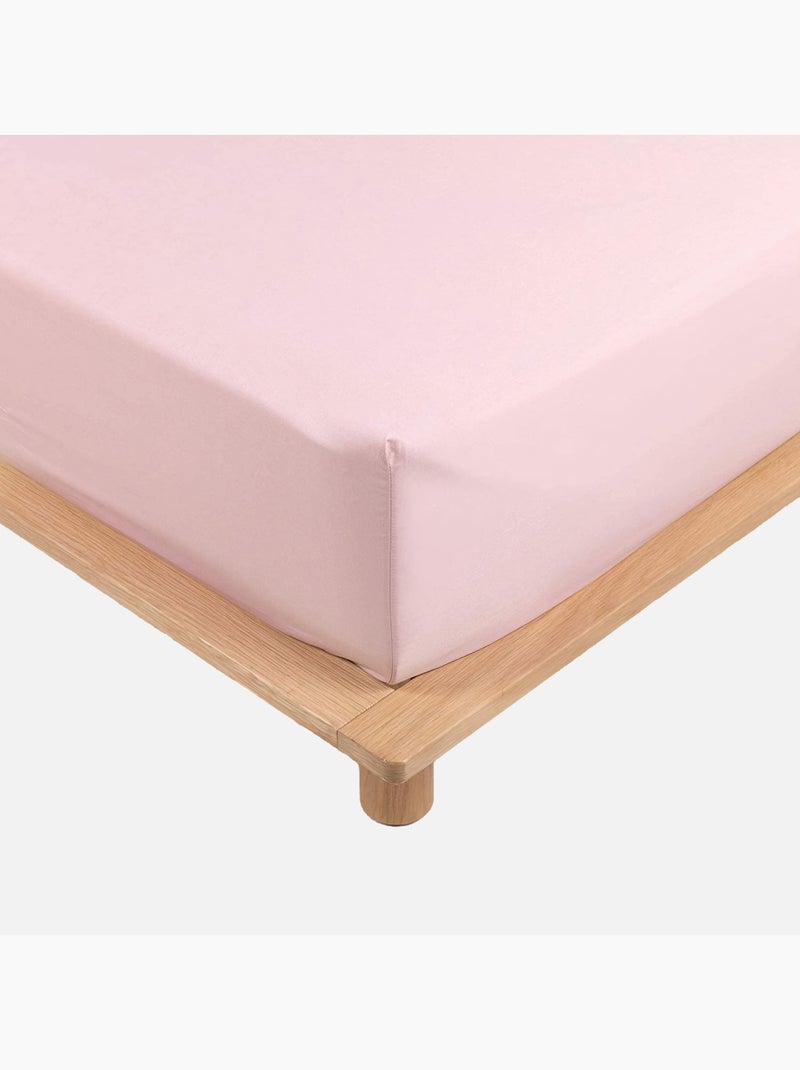 Draps housse percale de coton 78fils lia promo linge Rose - Kiabi