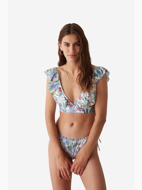 Dream garden super bikinibroekje met bloemenprint en ruches penti - Kiabi