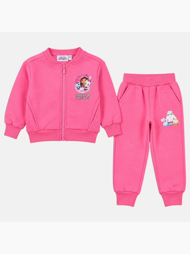 Dreamworks - set met sweatshirt en joggingbroek met print, ribboord Roze - Kiabi