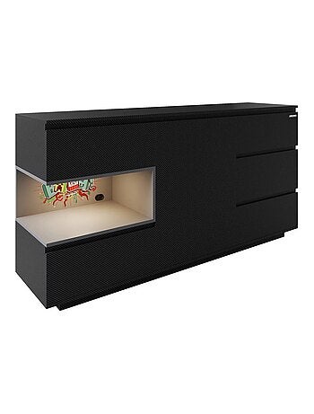 Dressoir met 5 lades en open vak met LED 'Roba' - Minecraft