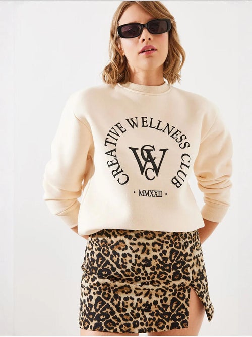 Drie-garen geborsteld bedrukt sweatshirt mbhs lucci - Kiabi