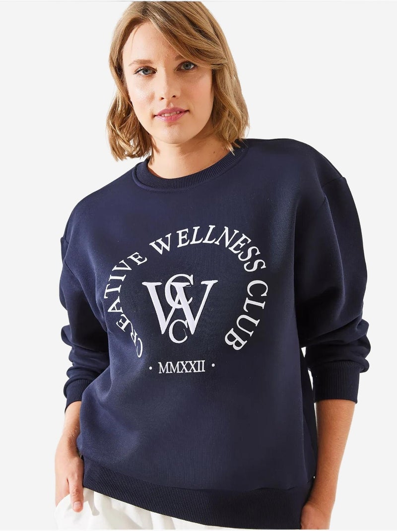 Drie-garen geborsteld bedrukt sweatshirt mbhs lucci Marineblauw - Kiabi