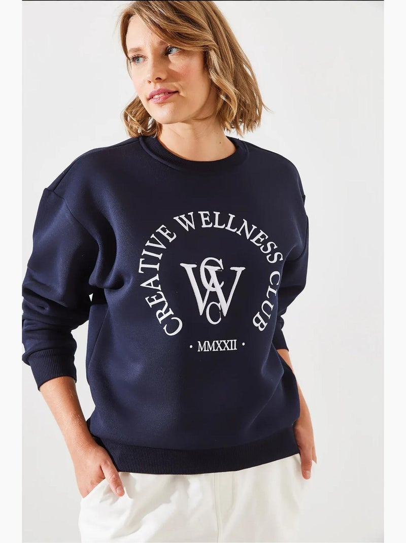 Drie-garen geborsteld bedrukt sweatshirt mbhs lucci Marineblauw - Kiabi