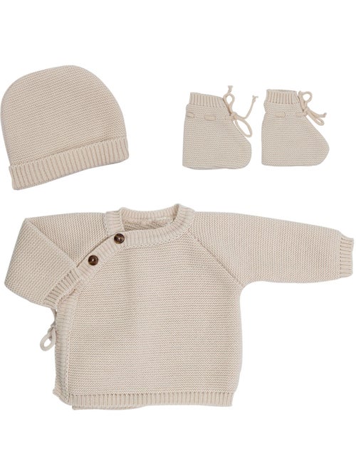 Driedelige gebreide set voor baby's - Kiabi