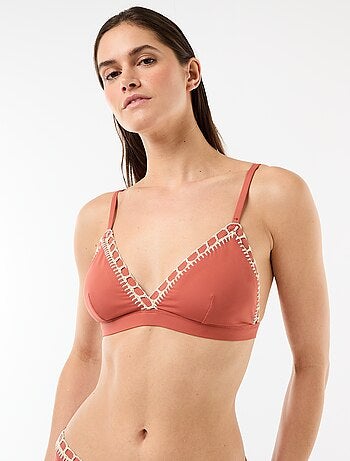 Driehoekige bikini top met macramérand