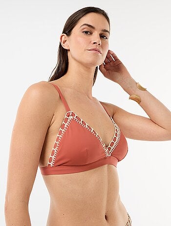 Driehoekige bikini top met macramérand