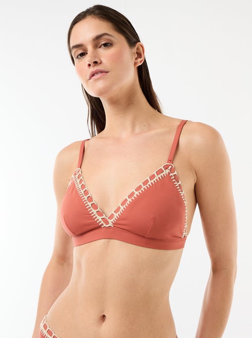 Driehoekige bikini top met macramérand - Kiabi