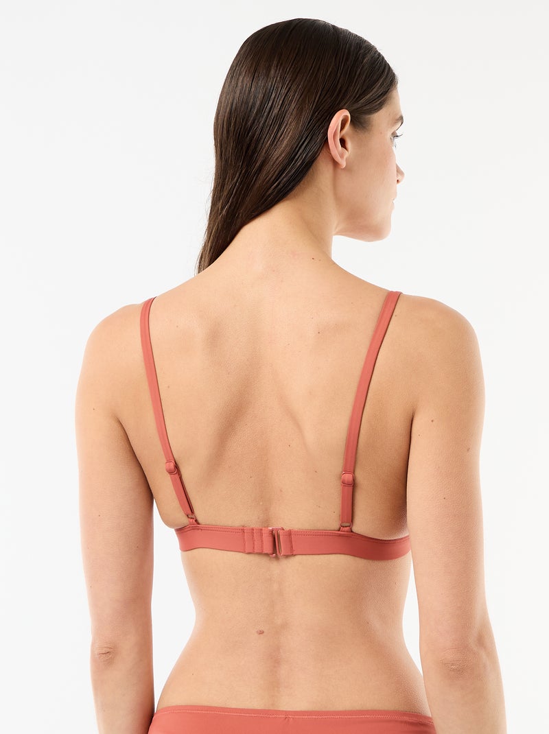 Driehoekige bikini top met macramérand Oranje - Kiabi
