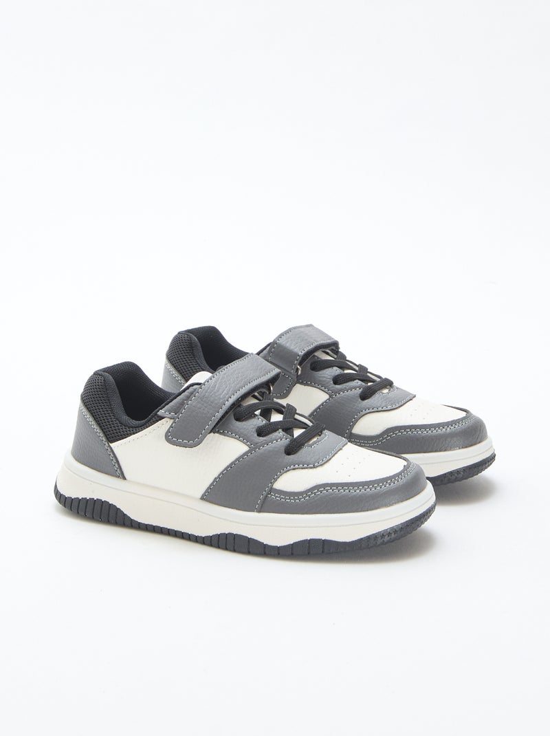 Driekleurige, lage sneakers Grijs - Kiabi