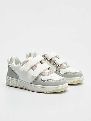 Driekleurige sneakers met klittenband