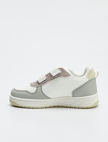 Driekleurige sneakers met klittenband