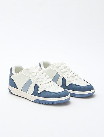 Driekleurige verstevigde lage sneakers