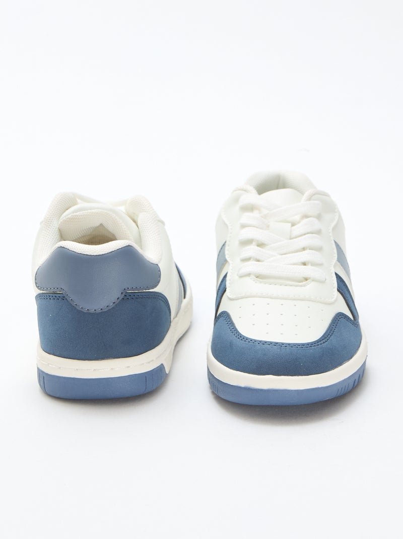 Driekleurige verstevigde lage sneakers Blauw - Kiabi