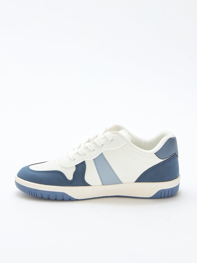 Driekleurige verstevigde lage sneakers Blauw - Kiabi