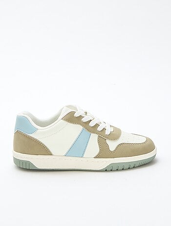 Driekleurige verstevigde lage sneakers