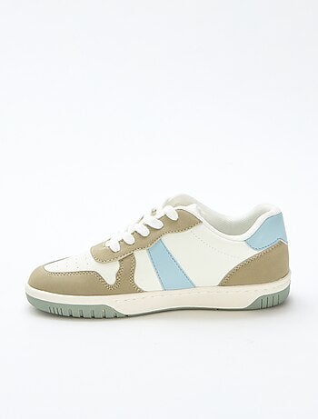 Driekleurige verstevigde lage sneakers