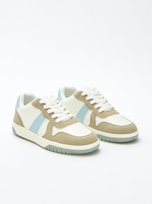 Driekleurige verstevigde lage sneakers - Kiabi