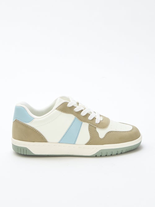 Driekleurige verstevigde lage sneakers - Kiabi