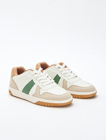 Driekleurige verstevigde lage sneakers