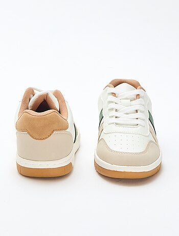 Driekleurige verstevigde lage sneakers