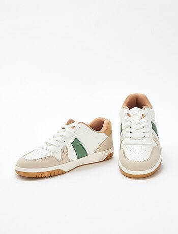 Driekleurige verstevigde lage sneakers