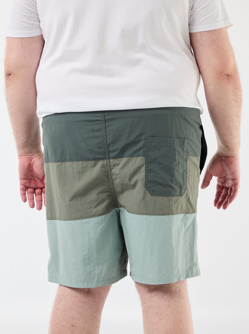 Driekleurige zwemshort Kaki - Kiabi