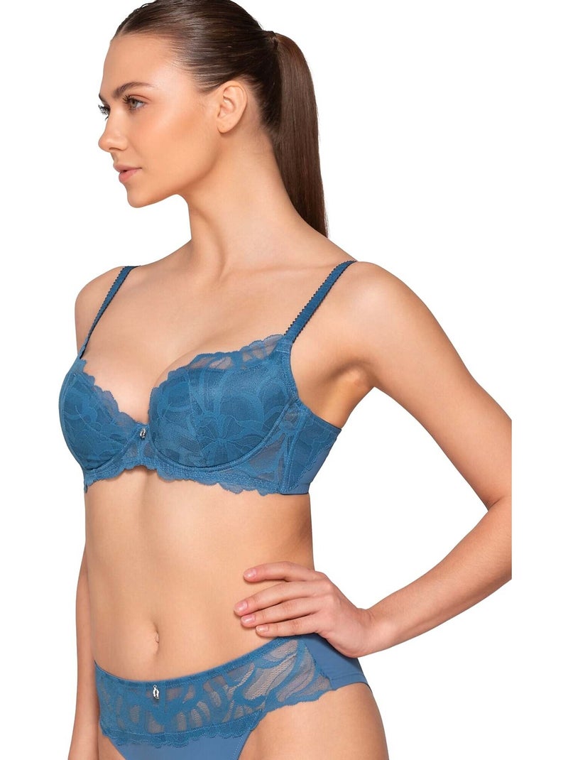 Driekwart balconnet bh melody Blauw - Kiabi