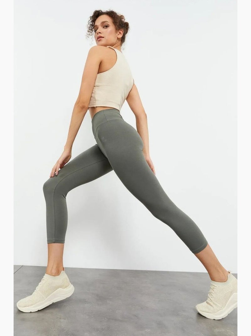 Driekwart sportlegging met hoge taille tommy Grijs - Kiabi