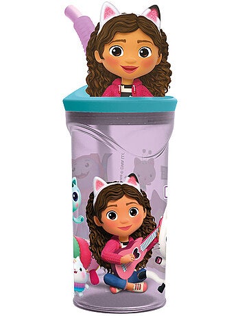 Drinkfles 3D 360° Gabby's poppenhuis 360 ml met rietje