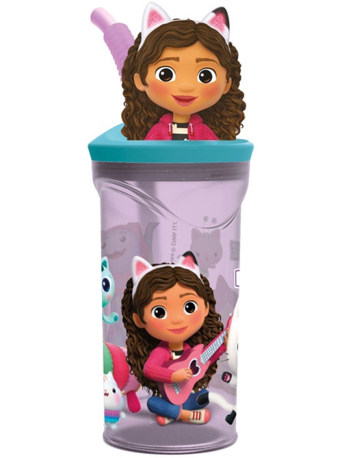 Drinkfles 3D 360° Gabby's poppenhuis 360 ml met rietje - Kiabi