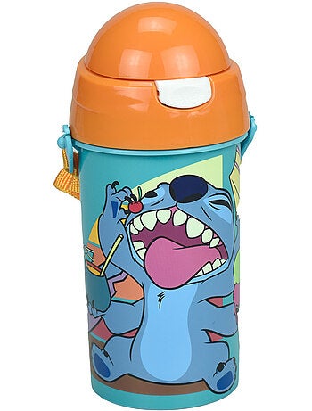 Drinkfles geïsoleerd 'Stitch' 500 ml met rietje en band afneembaar