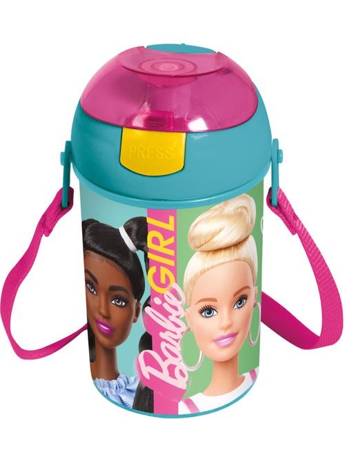 Drinkfles kinderen Barbie 450 ml PVC pop-up met band en bec anti-fuite - Kiabi Drinkfles kinderen Barbie 450 ml PVC pop-up met band en bec anti-fuite - Kiabi