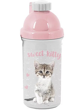 Drinkfles kinderen van kunststof motief kat 'Sweet Kitty' – 18 cm
