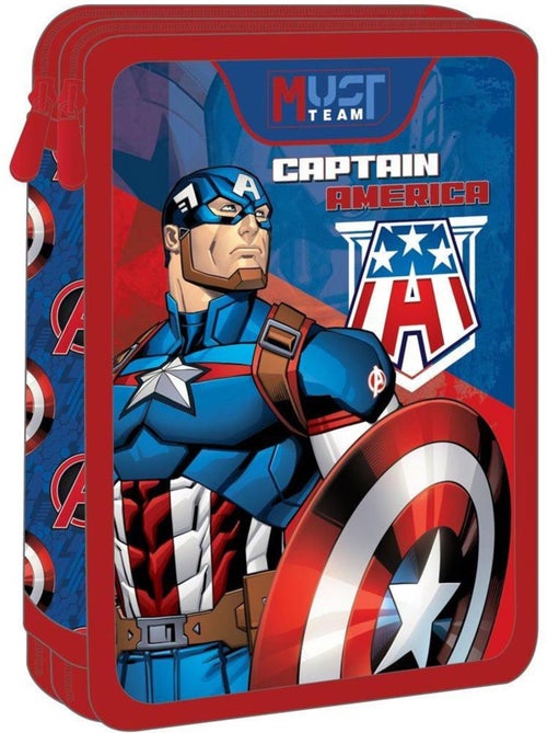 Dubbel pennenzak 'Avengers' Captain America 2 vakken – Diakakis - Kiabi