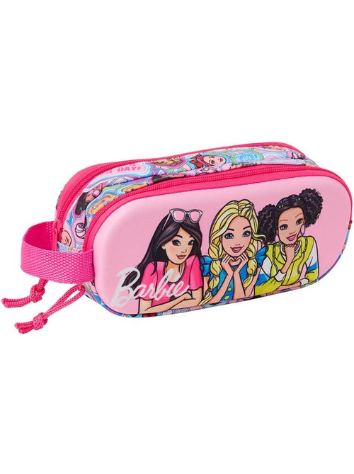Dubbel pennenzak Barbie 3D met 2 vakken met ritssluiting met handvat - Kiabi Dubbel pennenzak Barbie 3D met 2 vakken met ritssluiting met handvat - Kiabi