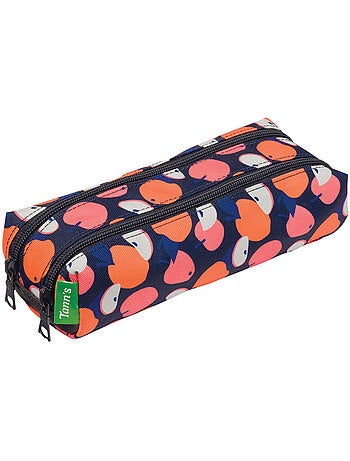 Dubbel pennenzak 'Sofia' 2 vakken met ritssluiting 21,5 cm gerecycled polyester Tann's