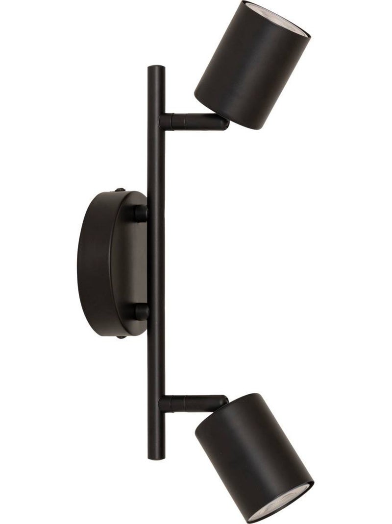 Dubbele verstelbare wandspot compatibel met plafond Zwart - Kiabi