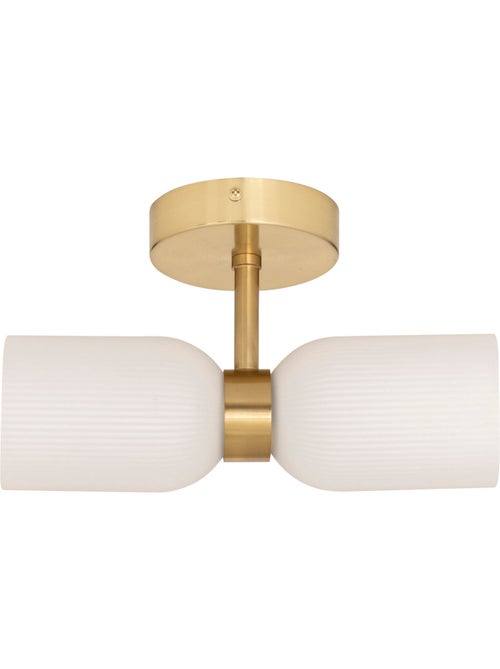 Dubbele wandlamp in geribbeld glas - Kiabi