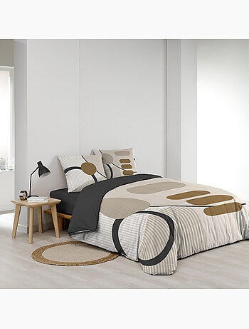 Dubbelzijdig bedrukt katoenen geometrisch bedlinnenset