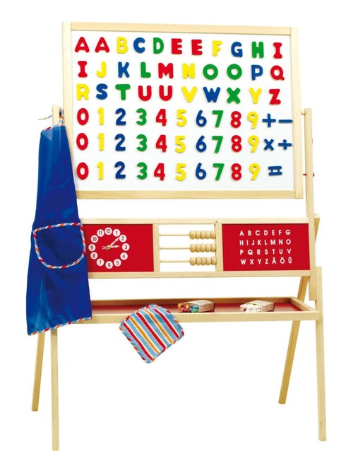 Dubbelzijdig draaibaar schoolbord met krijt- en magneetzijde, telraam en accessoires ROBA - Kiabi