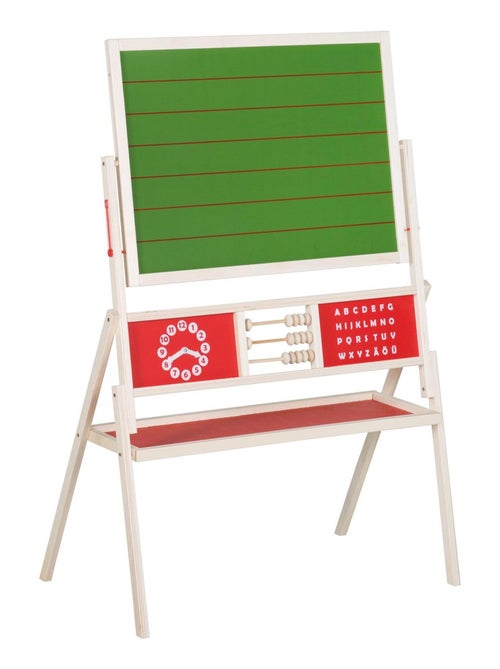 Dubbelzijdig draaibaar schoolbord met krijt- en magneetzijde, telraam en accessoires ROBA - Kiabi